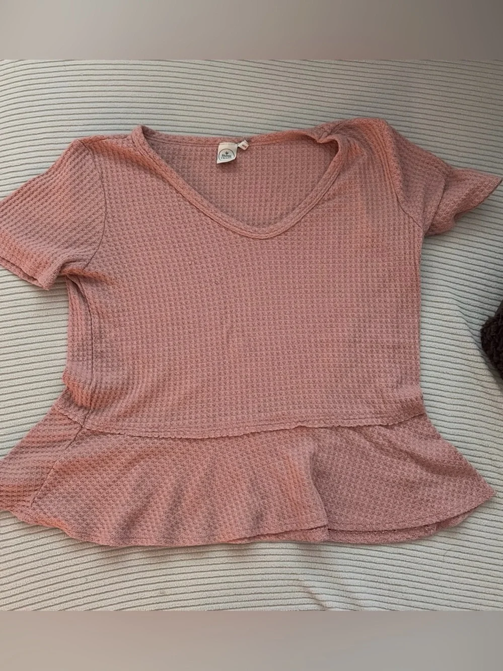 Pink Textured Short Sleeve Top - Picture 1 of 2